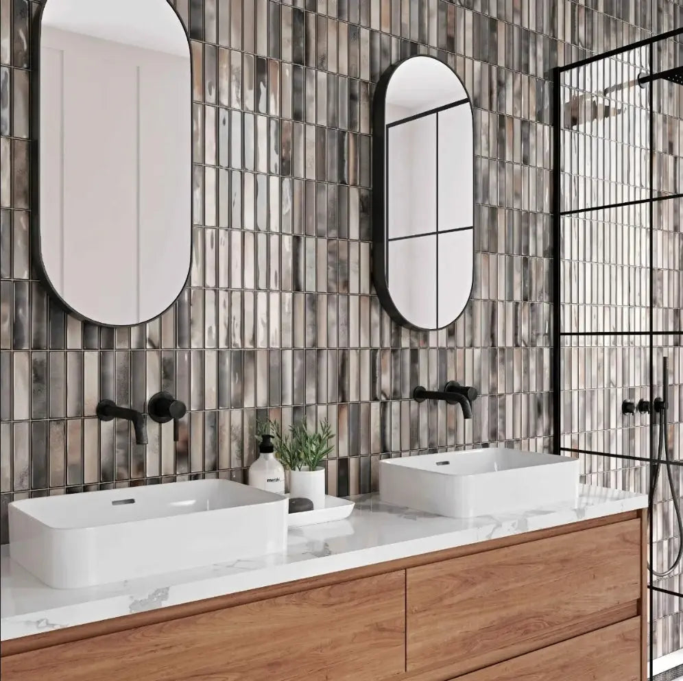 Bor Greige 15x30 cm Rustic Feature wall Tiles from £37.99 sq.m IMP