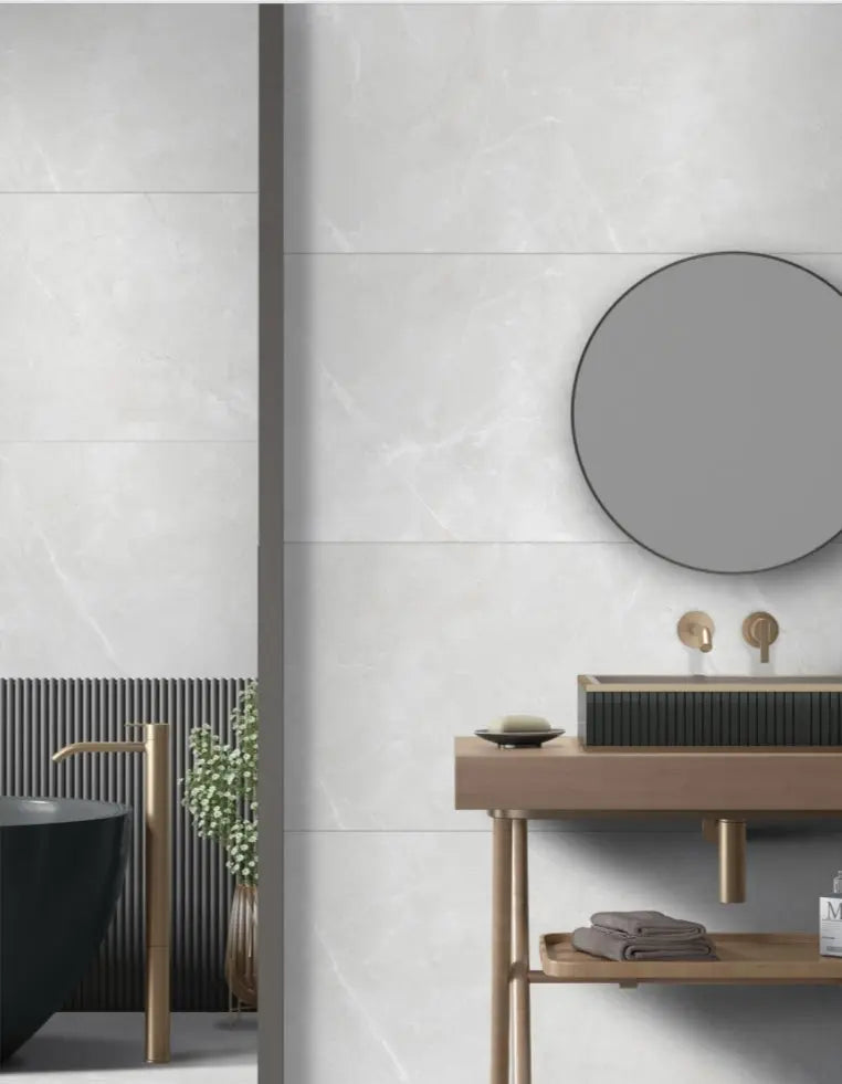 DAPP GREY 60 x 120 cm 9 mm Matt Porcelain Tiles £22.99 CANO