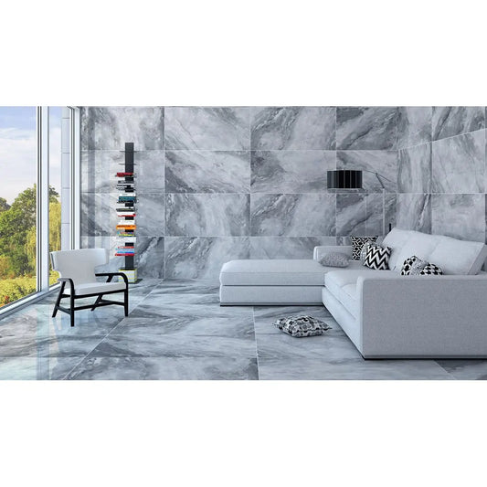 TRIS GRAPHITE 60x120 cm Semi Polished Porcelain Tile from £24.99 sq.m DS