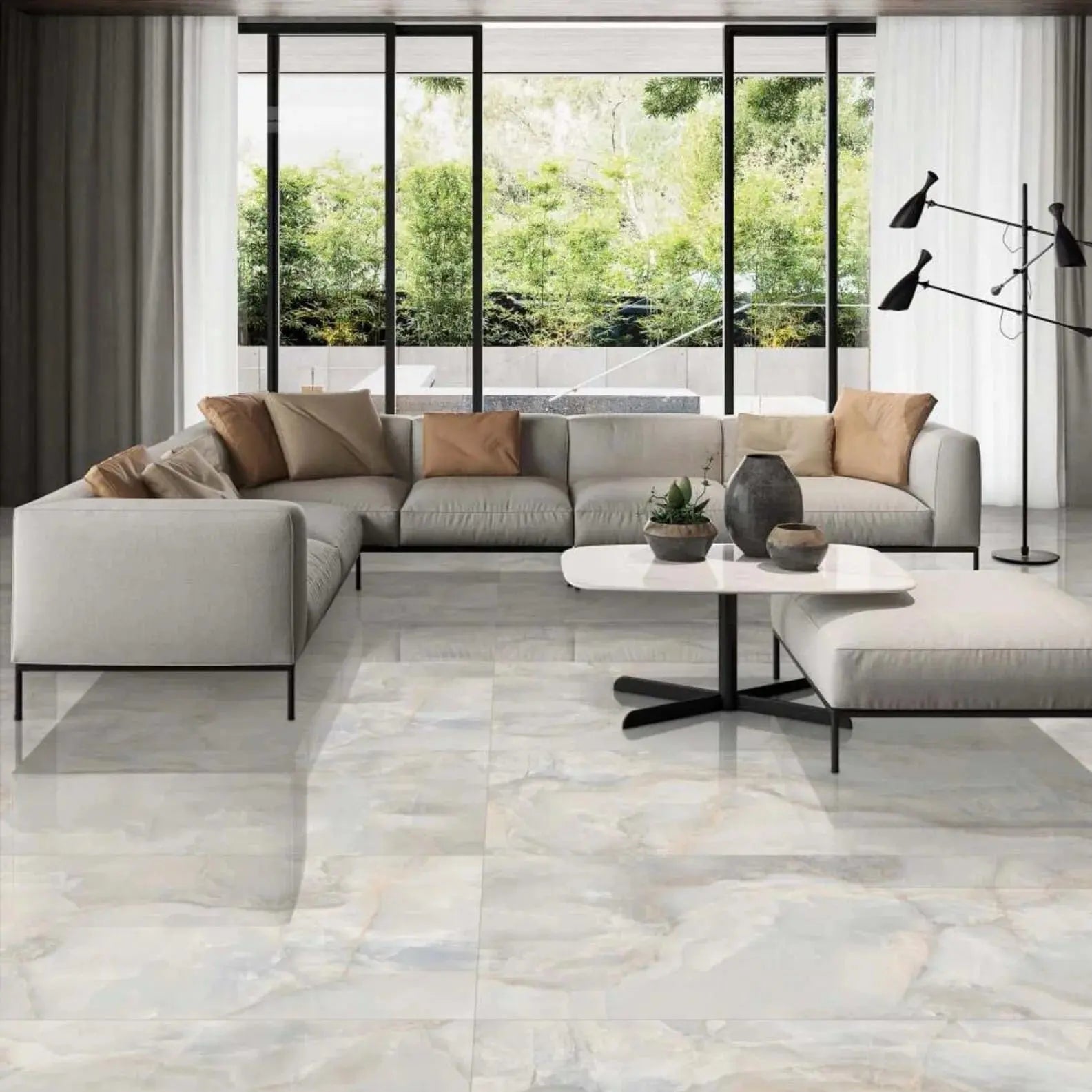 R ONYX SKY 60x60 cm Polished Porcelain Tile from £19.99 sq.m Vivido