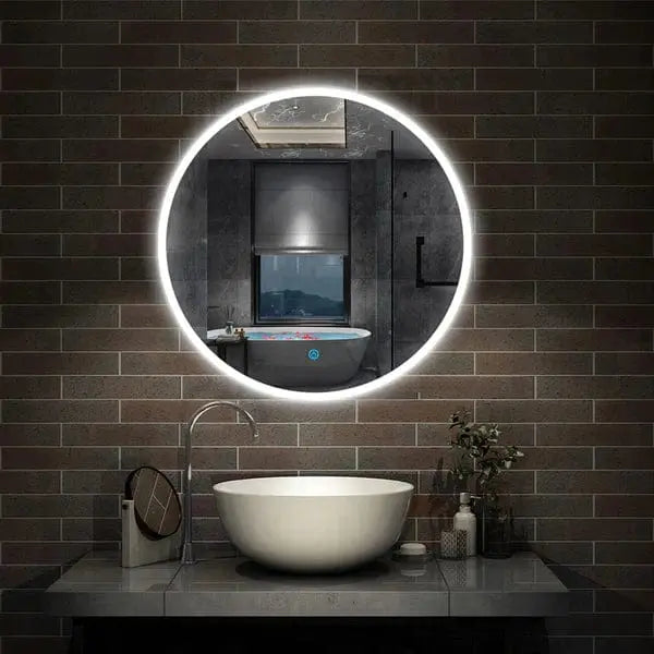 Round LED Bathroom Mirror with Demister-Flameless,Touch Control,600/700/800mm from £99 vivido