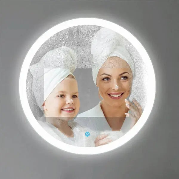 Round LED Bathroom Mirror with Demister-Flameless,Touch Control,600/700/800mm from £99 vivido