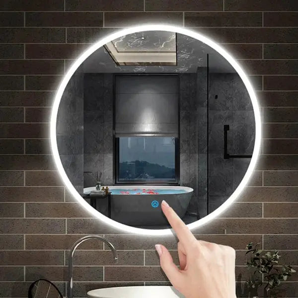 Round LED Bathroom Mirror with Demister-Flameless,Touch Control,600/700/800mm from £99 vivido