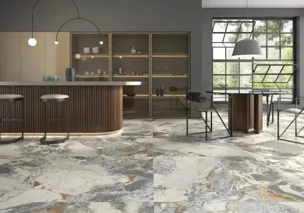 Magma Blue 120x120 cm Large Polished Porcelain Tiles.