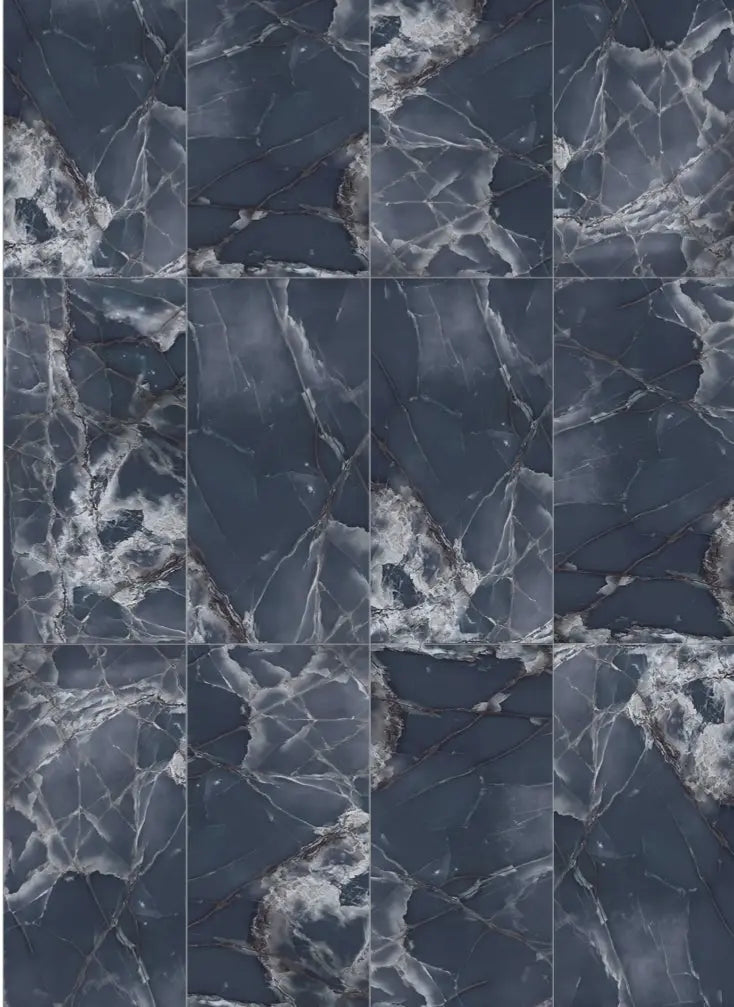 ONYX BLUE 60 x 120 cm 9 mm High Gloss Porcelain Tile £25.99 CANO