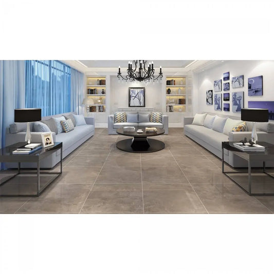 Ocean Gris Concrete effect polished 60x60 cm Porcelain Tiles from £18.99 sq.m DS