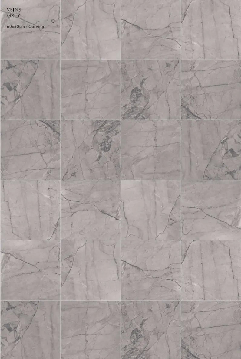 Rome Grey 60x60 cm Carving Porcelain Tiles