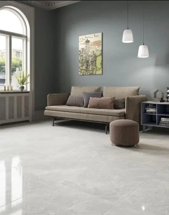 Light Grey 60x60 cm Polished Porcelain Tiles from from £14.99 per sqm IMP