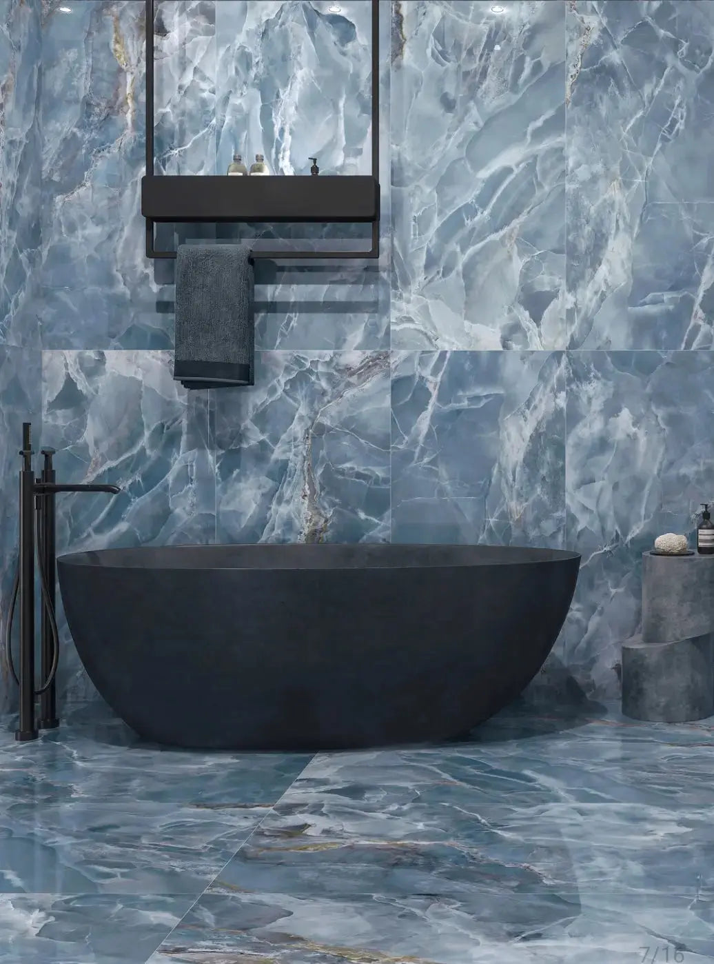 Spanish Collection Famous Onyx Blue 60x120 cm Matt Porcelain Tiles from £29.99 sq.m Arts