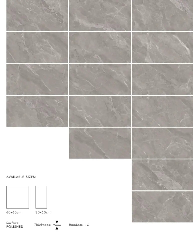 Spec Gris 30x60 cm  Polished Porcelain Tiles from £21.99 sq.m CANO