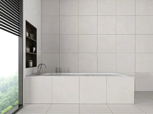 Siman Ivory 80x80 cm Concrete effect 80x80x cm Porcelain Tile from £25.99 sq.m Bien