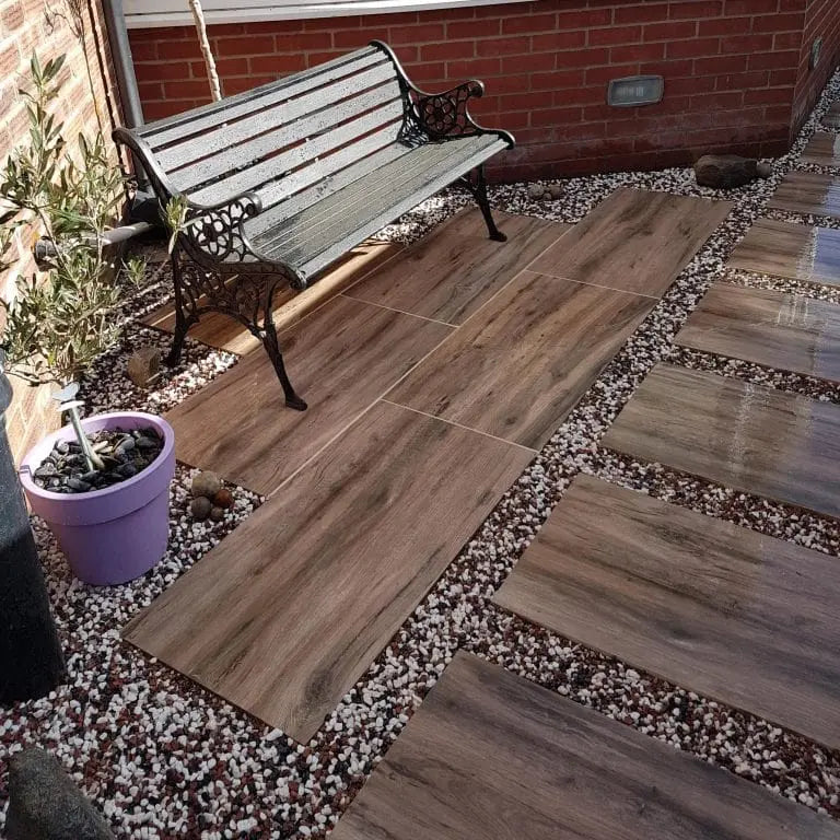 FREE DELIVERY PALLET of 450x900x20mm Oak Wood Effect Outdoor Porcelain Paving Vivido