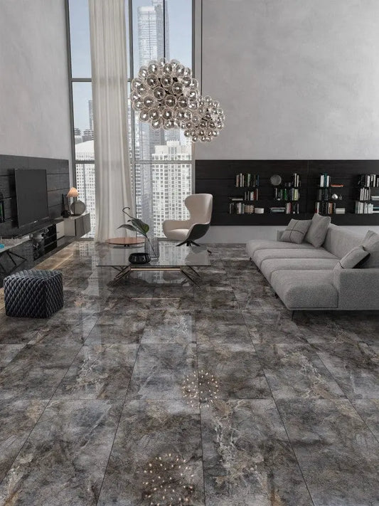 Martins Dark Marble effect 60 x 120 cm Polished Porcelain Tile fron £27.99 sq.m Bien