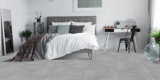 Siman white 80x80 cm Concrete effect 80x80x cm Porcelain Tile from £25.99 sq.m Bien