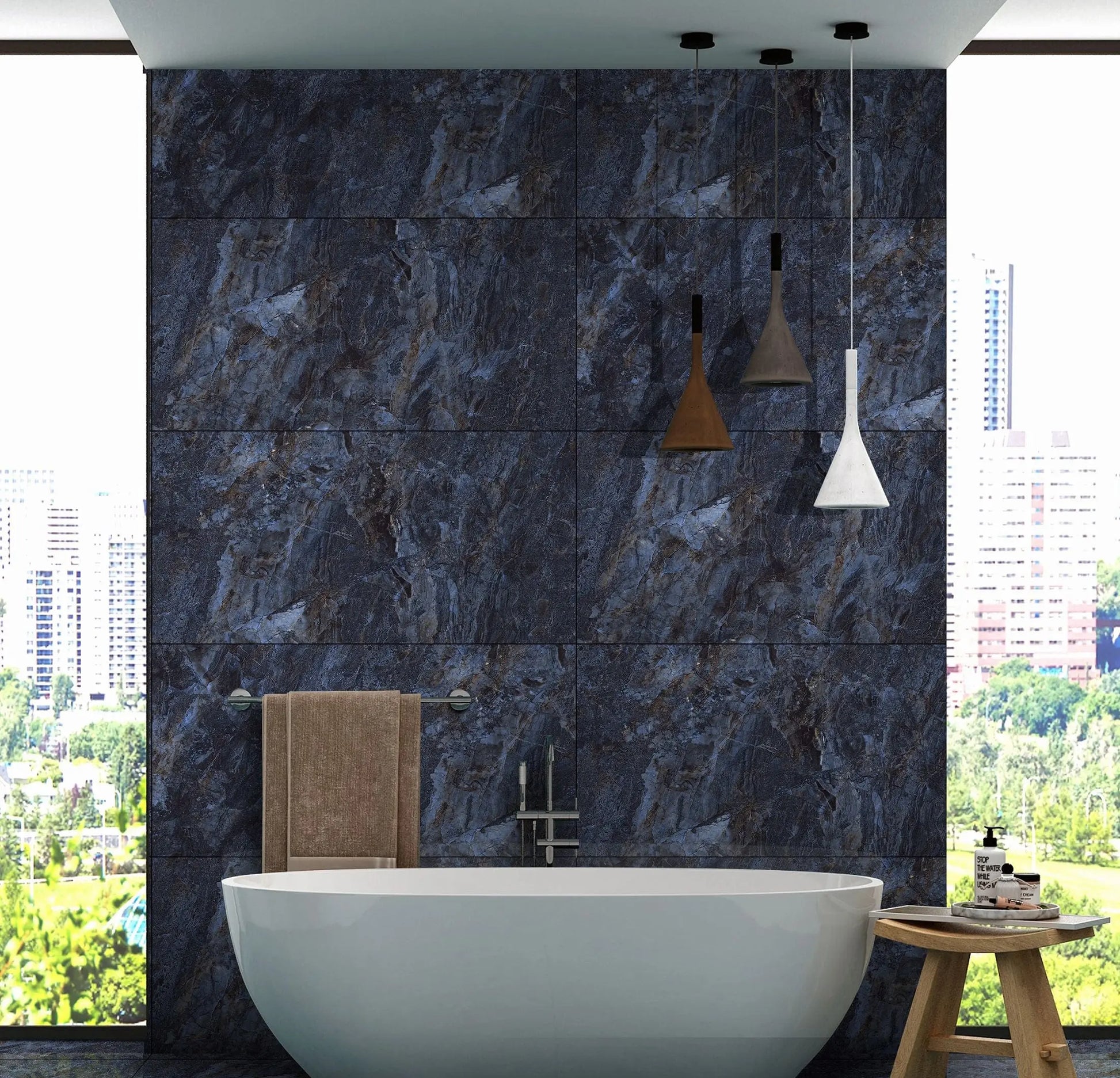 BLUE CLASSIC 60 x 120 cm 9 mm High Gloss Porcelain Tile from £26.99 CANO