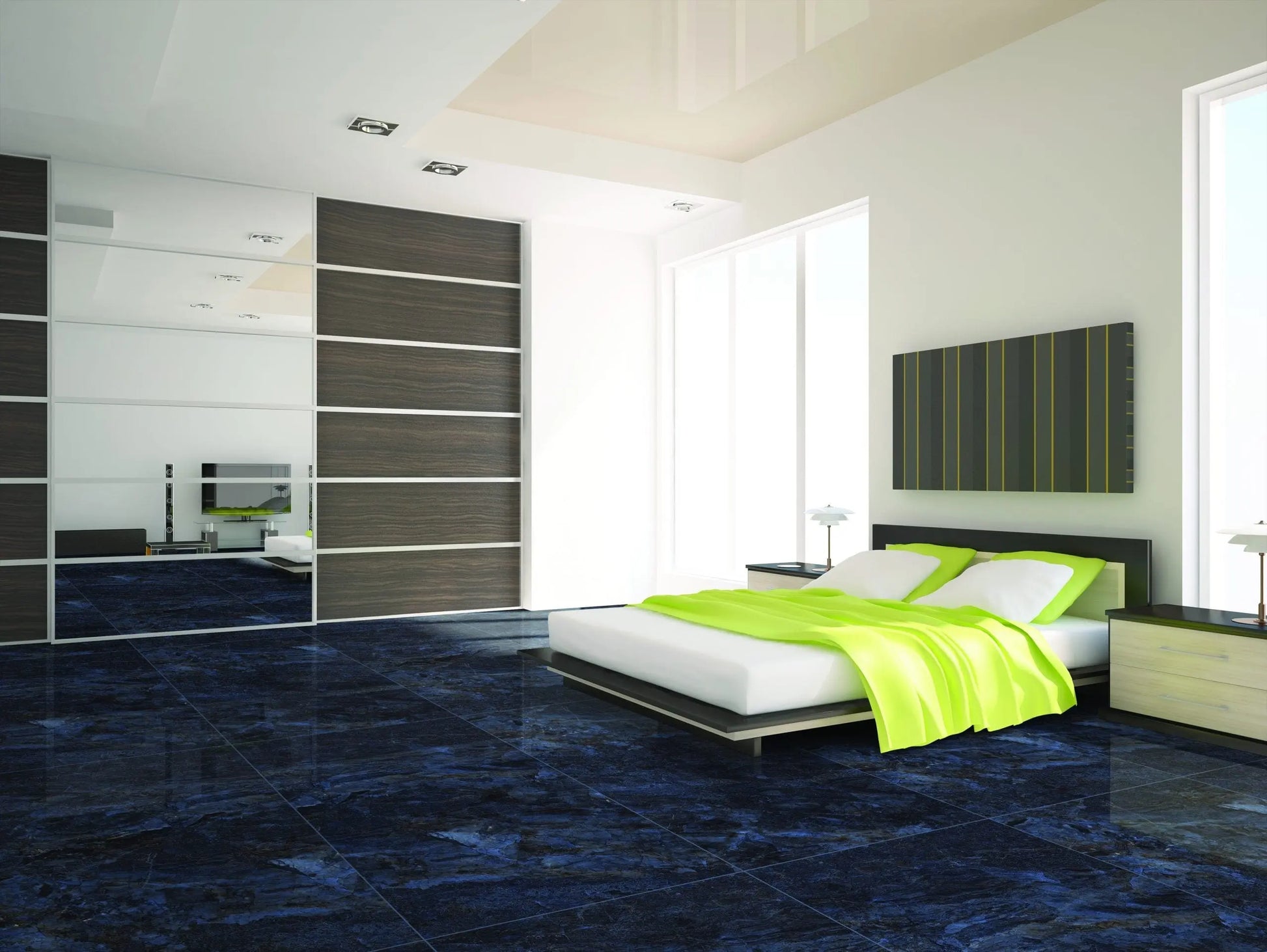 BLUE CLASSIC 60 x 120 cm 9 mm High Gloss Porcelain Tile from £26.99 CANO