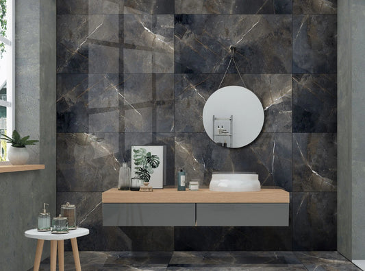 Marble Thunder 60x120 cm  High Gloss Porcelain Tile from £26.50 sq.m CANO