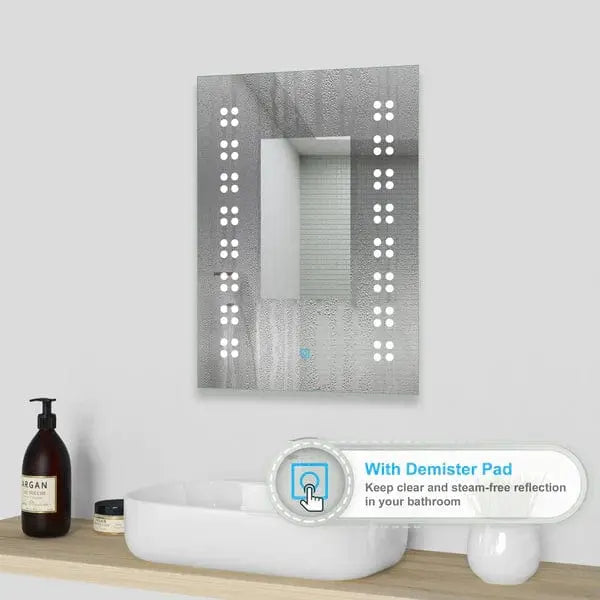 Mirror with LED Llights, Anti Fog Wall Mounted Vivido Tiles