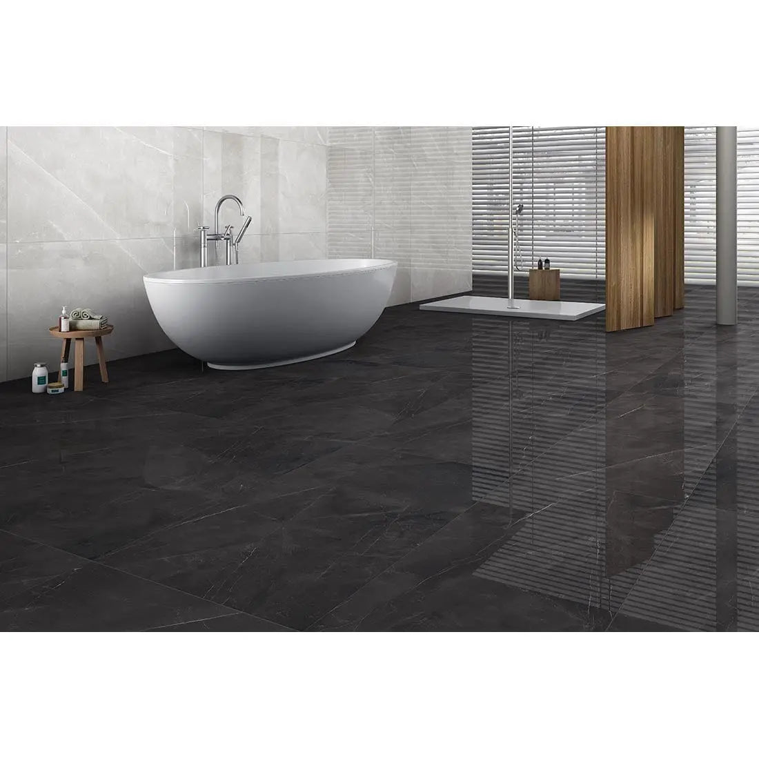 Ariana Black 60x120 cm Polished Porcelain Tiles from £19.99 sq.m DS