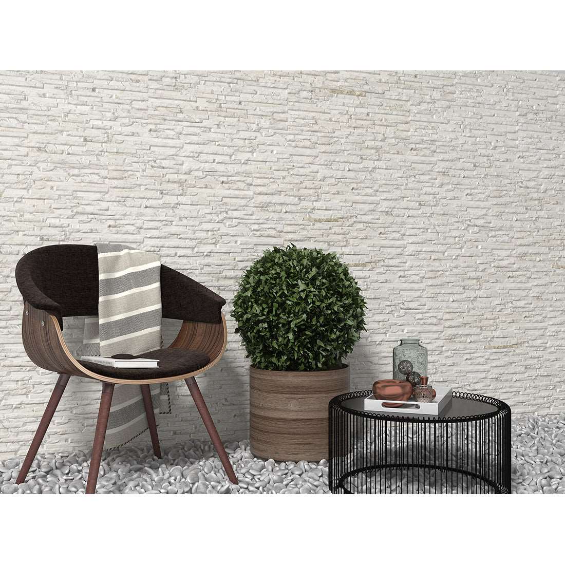 Behobia 17x52 Slate Effect Porcelain Wall Tiles Matt