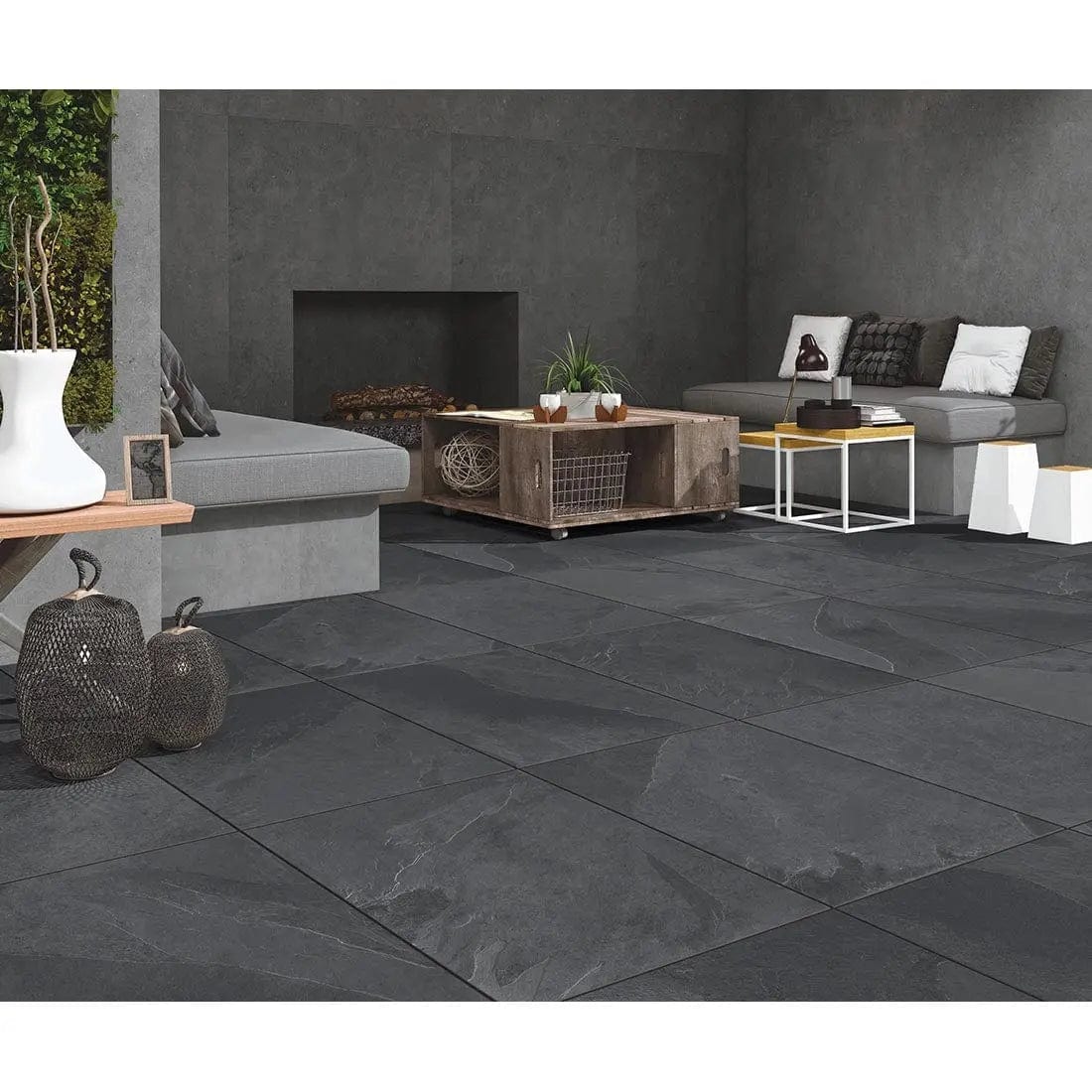 FREE DELIVERY Palma Slate Black 60x90x2 cm Outdoor Porcelain Paving £33.30 sq.m Ds