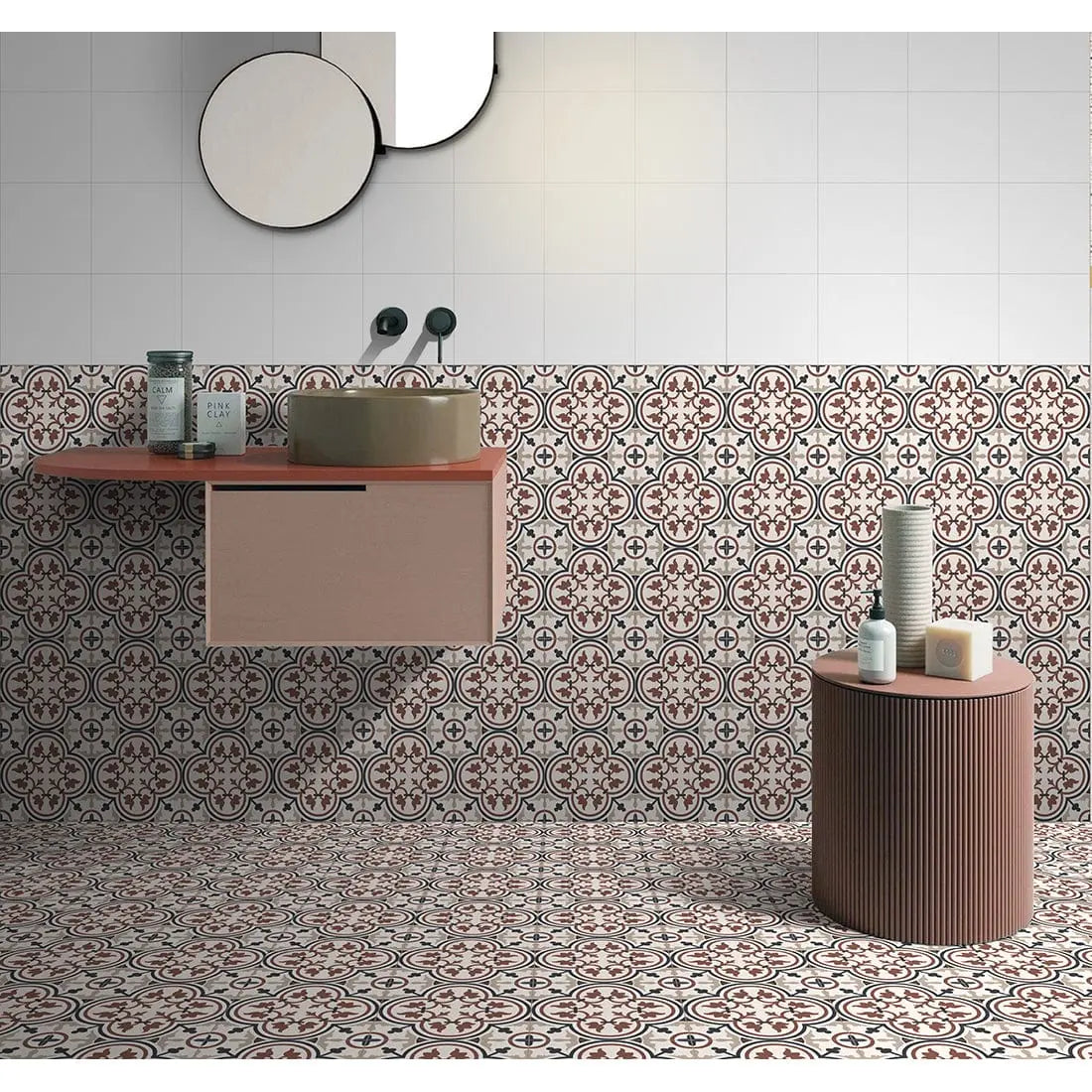 Classic Brown Pattern 20x20  Matt Ceramic wall and floor Tile from ONLY £19.99 sq.m DS