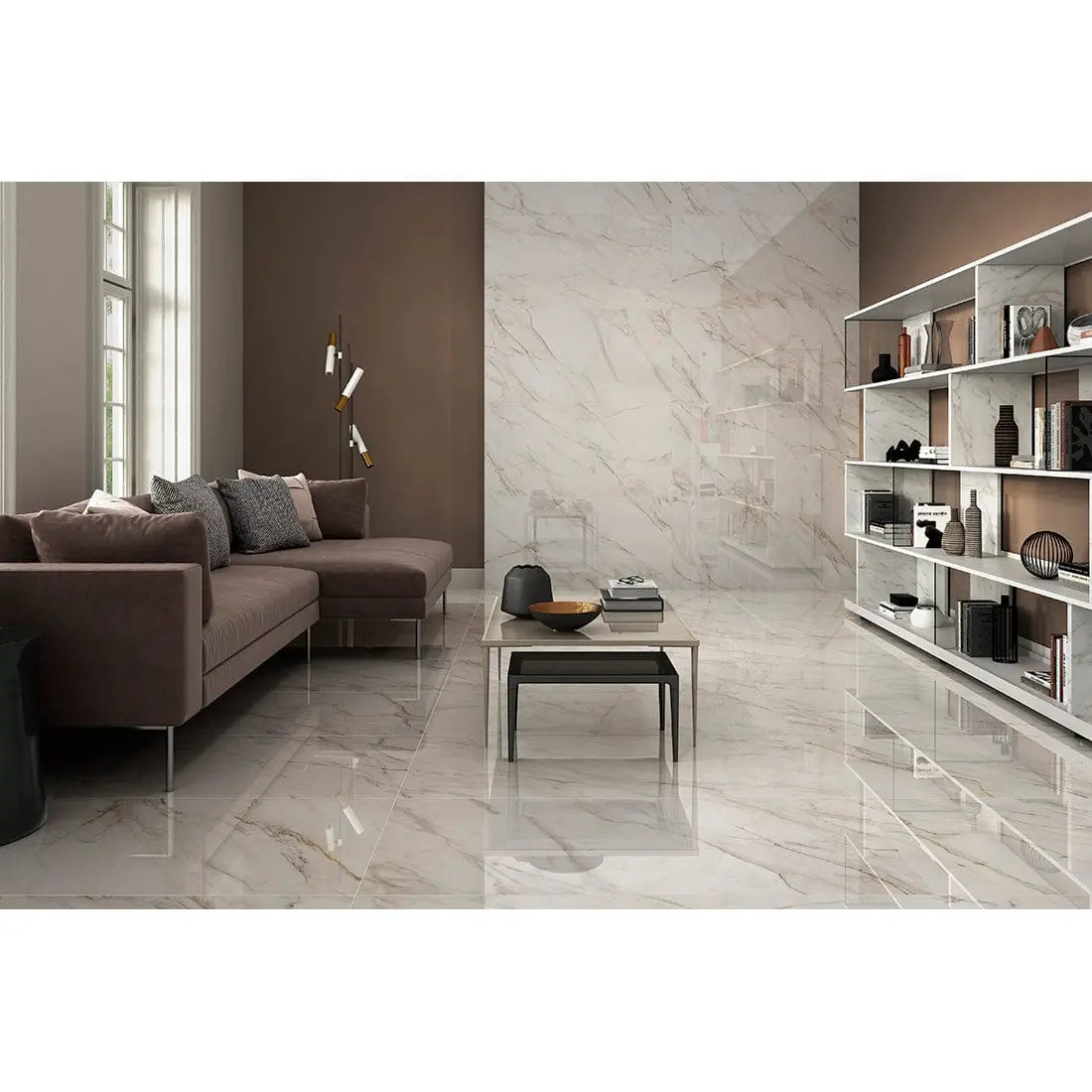 Edge Brown Semi Polished 60x60 cm Porcelain Tile £19.99 sq.m DS