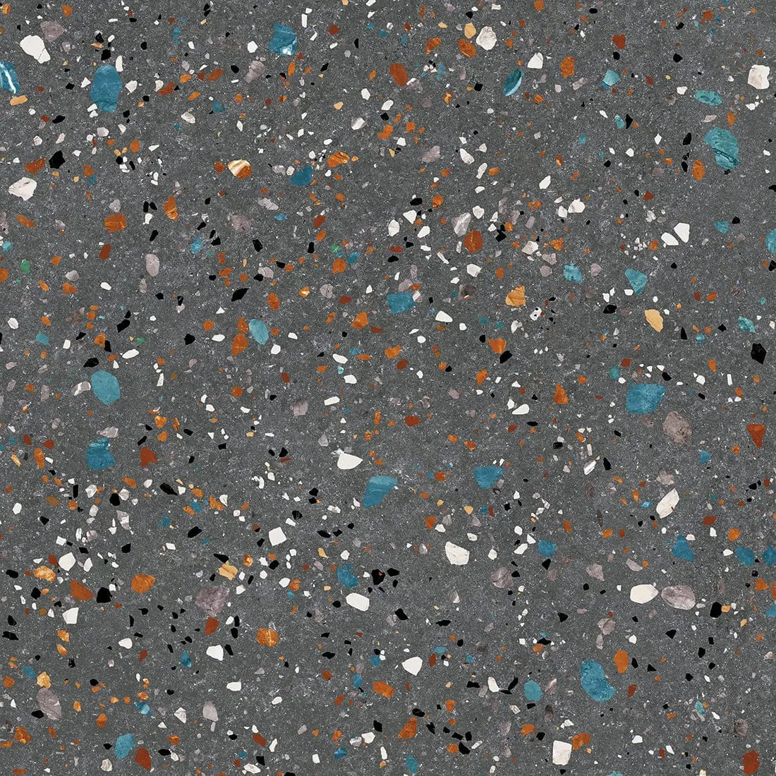 Terrazzo Black 60x60 cm Matt Porcelain Tile from £23.99 sq.m DS