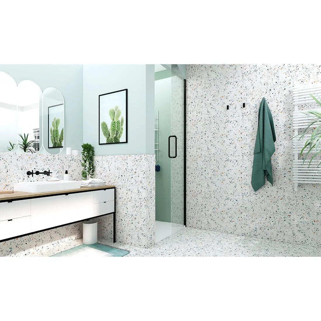 Terrazzo Bianco 60x60 cm Matt Porcelain Tile from £23.99 sq.m DS