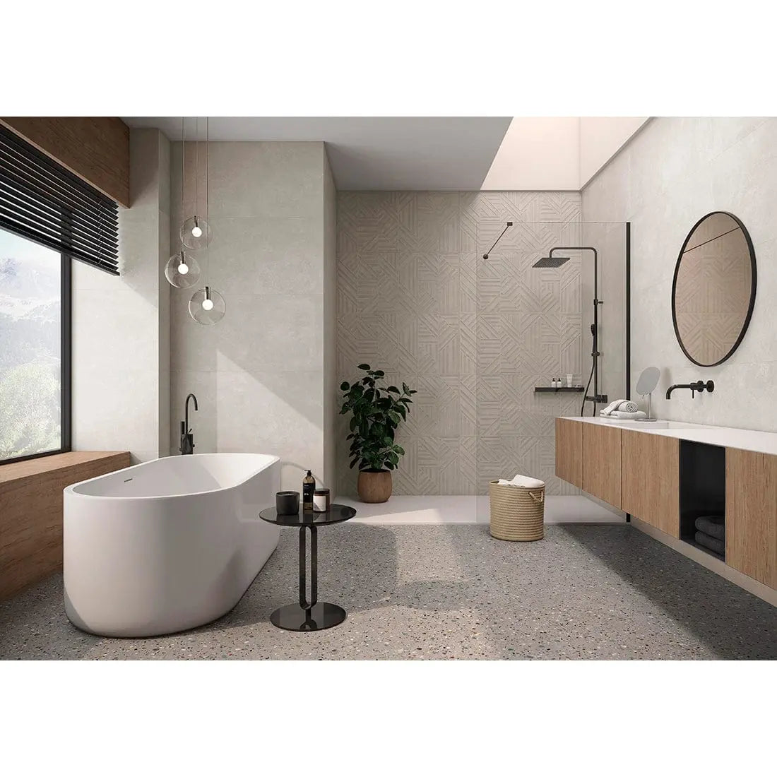 Terrazzo Grey 60x60 cm Matt Porcelain Tile from £23.99 sq.m DS