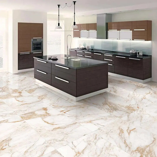 Icon Gold 30x60 cm White Polished Porcelain Tile