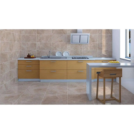 Jerico Grey Marble effect Polished Porcelain Tile