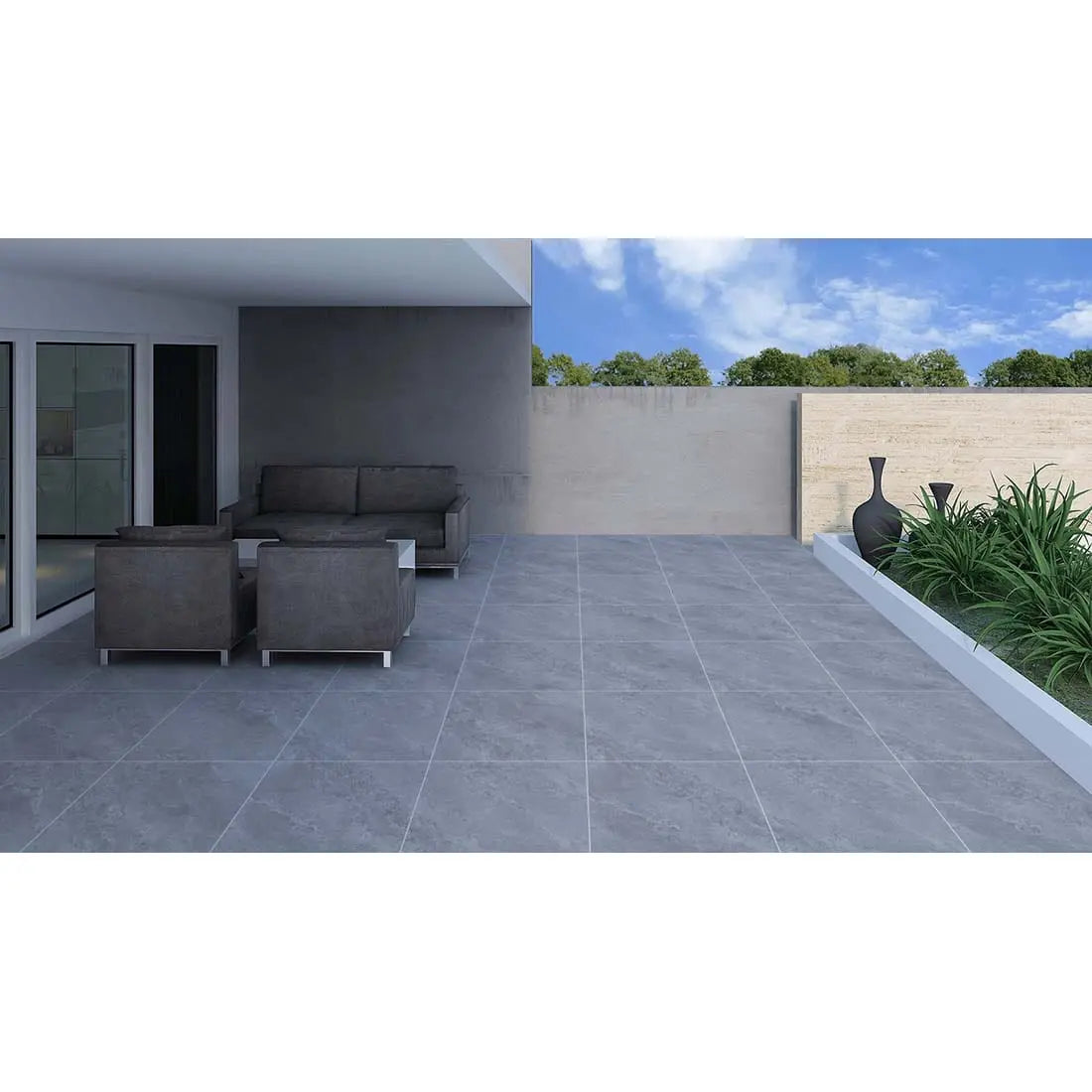 J Grey 60x60x2 cm Outdoor Anti Slip Porcelain from £29.99 sq.m DS