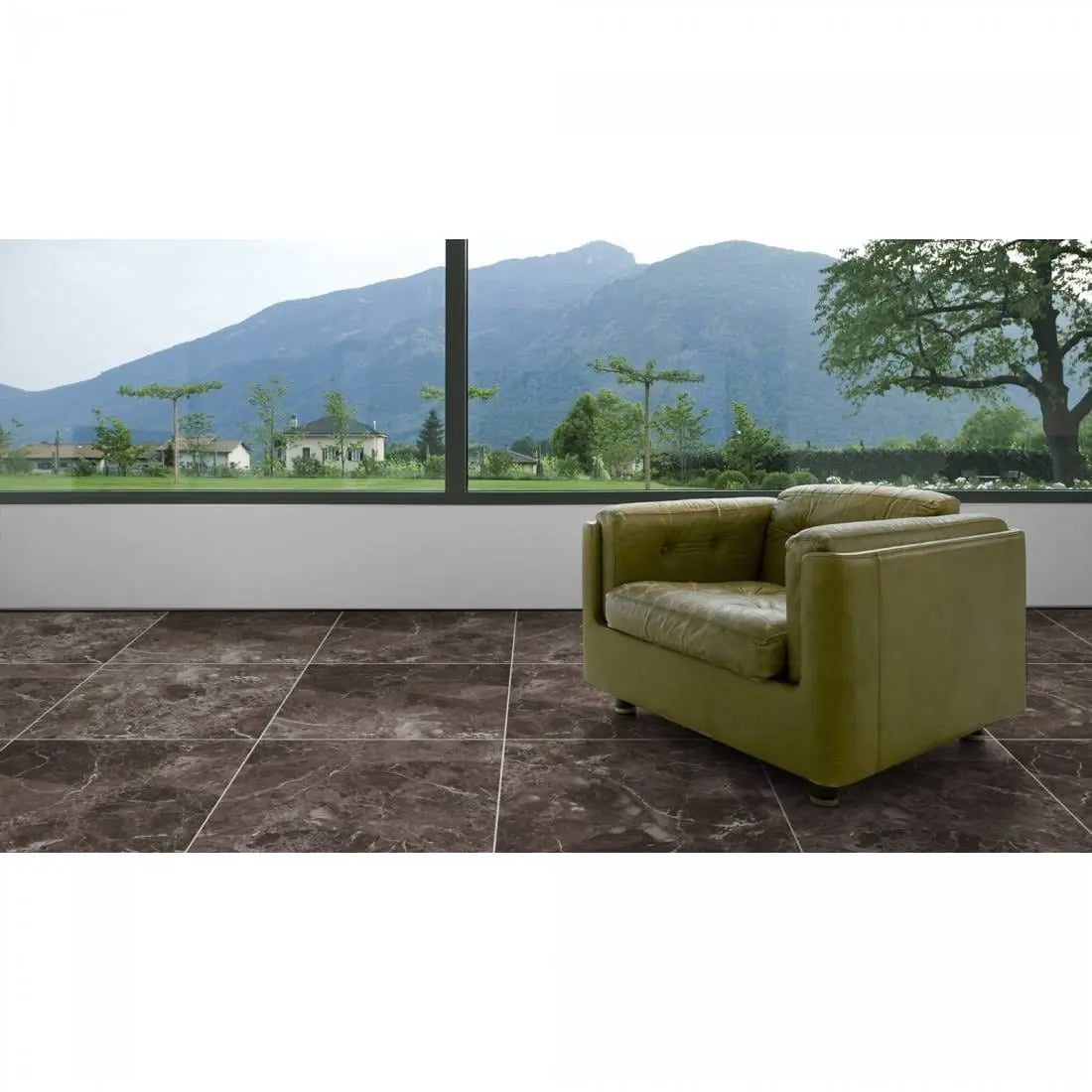 Mistero Brown 60x60 cm Polished Porcelain Tile Vivido Tiles