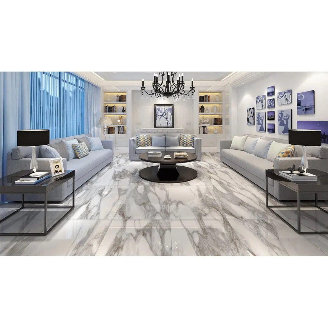 Calacutta White 60x120 cm 10 mm High Gloss Porcelain Tile £19.99 ds