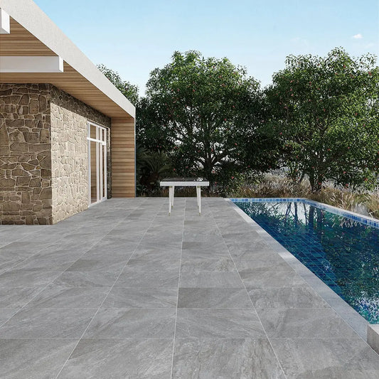 Rock Stone Grigio 60x90x2 cm Outdoor Porcelain Paving £29.99 sq.m Ds