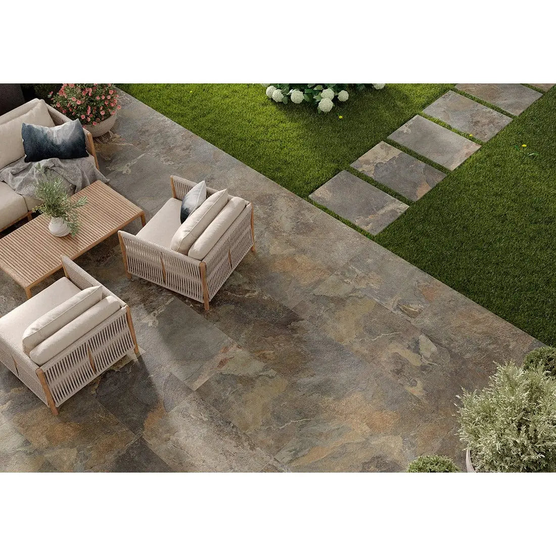 Slate Multicolour Brown 600x900x20mm Outdoor Porcelain Paving £34.00 sq.m Ds