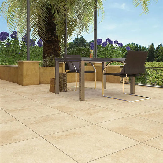 Travertine Beige 600x1200x20mm Outdoor Porcelain Paving £36.00 sq.m Ds