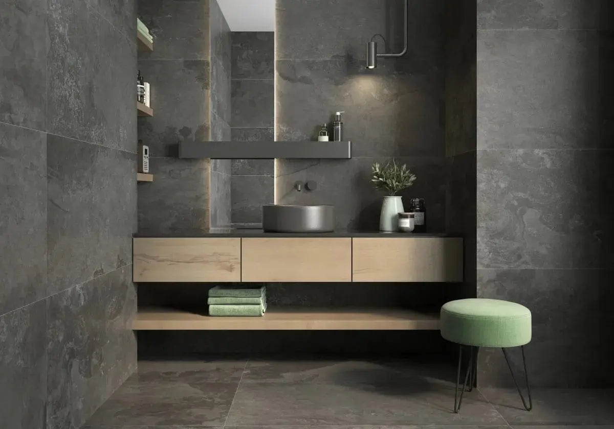 Furness Anthracite 60x60 cm Matt Porcelain Tile from £26.99 sq.m IMP