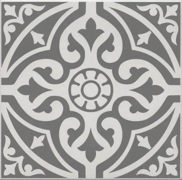 Patterned Grey Retro Style Porcelain Tile 33x33 cm from £17.60 sq.m imp