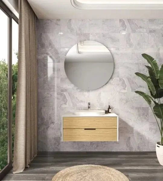 Rocky L.Grey Gloss 30x60 cm  Ceramic wall Tile. from £13.99 sq.m IMP