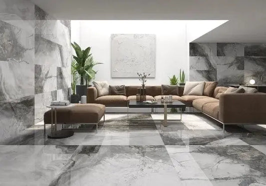 Invento Marble 120x120 cm Large Polished Porcelain Tile. from £49.99 sq.m IMP